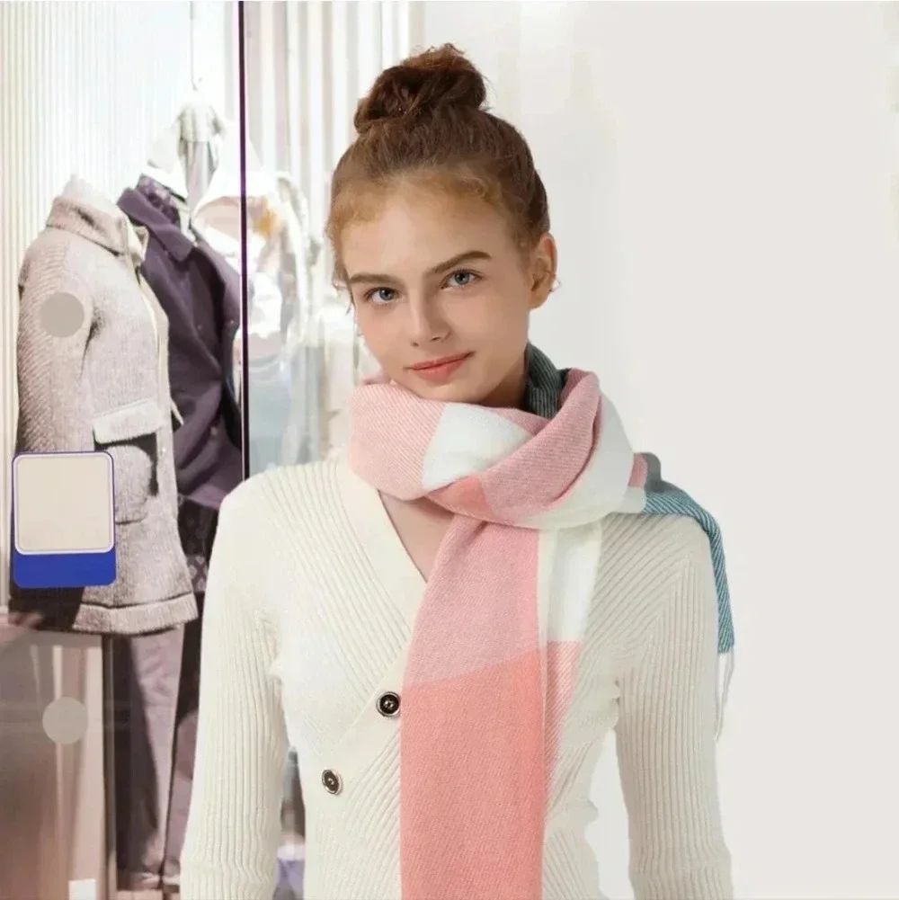 Womens Winter Scarf, Fashion Cashmere Feel Plaid Scarfs for Women, Pashmina Shaw